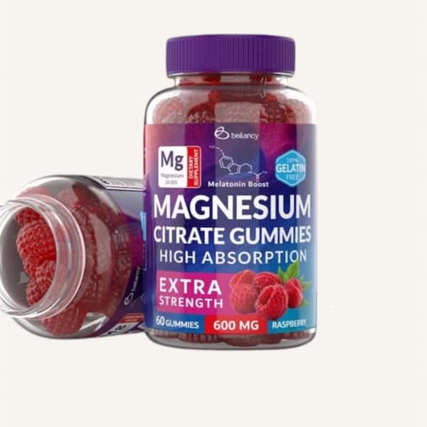 600mg Magnesium Citrate Gummies for Relaxation & Body Support.
Raspberry Flavour • With Blackcurrant Oil • Non-GMO • Gluten-Free • 60-Day Supply